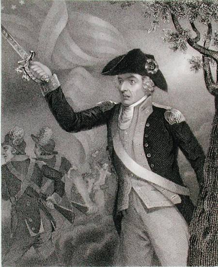 Portrait of General Francis Marion (1732-95), at the Battle of Eutaw Springs de Thomas Stothard
