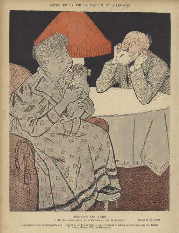 Illustration for Le Rire (colour litho) de Thomas Theodor Heine