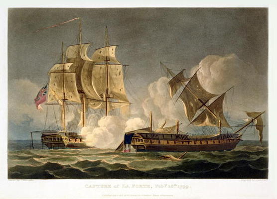 Capture of La Forte, February 28th 1799, engraved by Thomas Sutherland for J. Jenkins's 'Naval Achie de Thomas Whitcombe