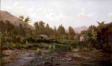 Landscape with Trees and Houses de Thomas Worthington Whittredge