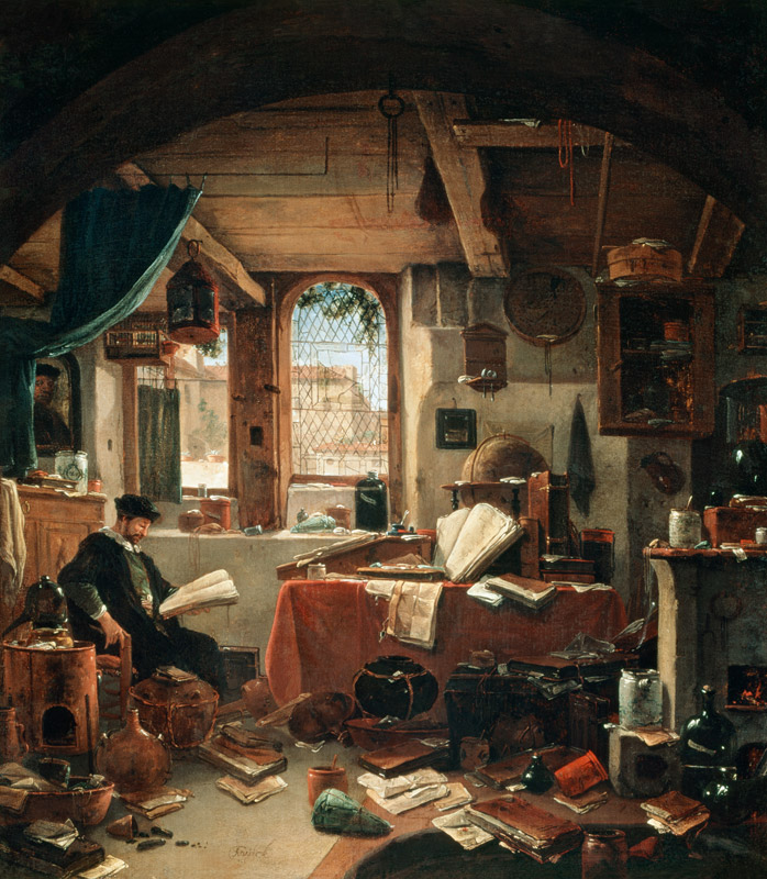 Un alquimista en su laboratorio de Thomas Wyck