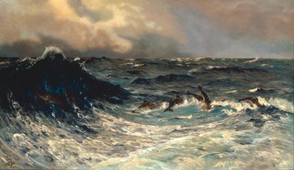 Dolphins in a Rough Sea de Thorvald Niss