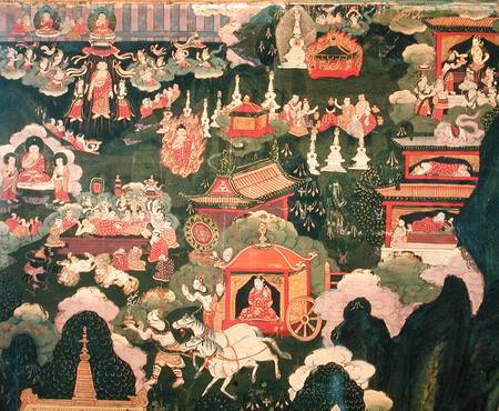 Parinirvana and the Death of Buddha, from 'The Life of Buddha Sakyamuni' de Tibetan Art