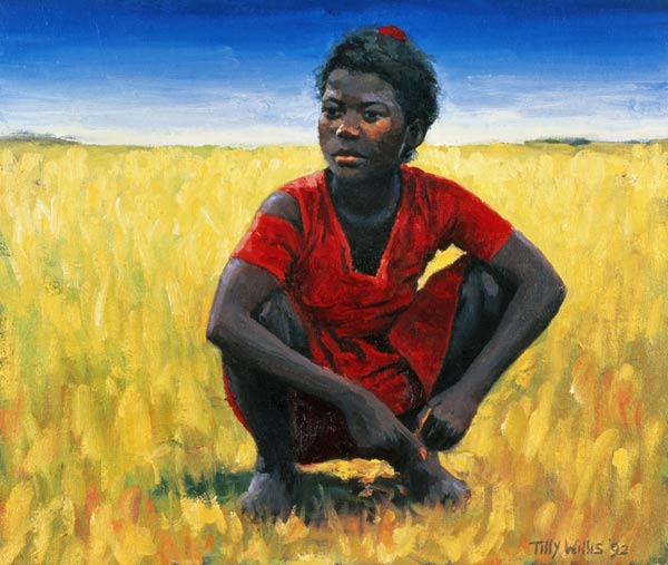 Girl in Red, 1992 (oil on canvas)  de Tilly  Willis