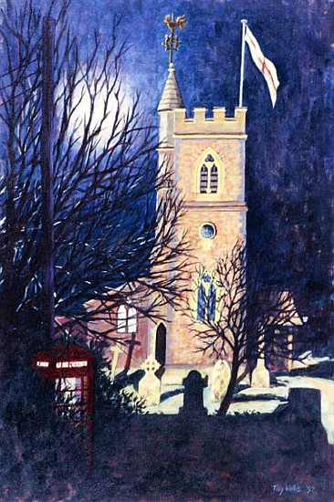Moonlit Church, 1997 (oil on canvas)  de Tilly  Willis