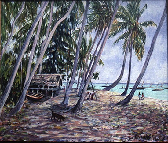 Rustling Palms, Zanzibar, 2002 (oil on canvas)  de Tilly  Willis