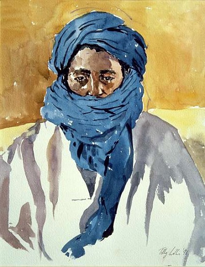 Tuareg Tribesman, Timbuctoo, 1991 (w/c on paper)  de Tilly  Willis