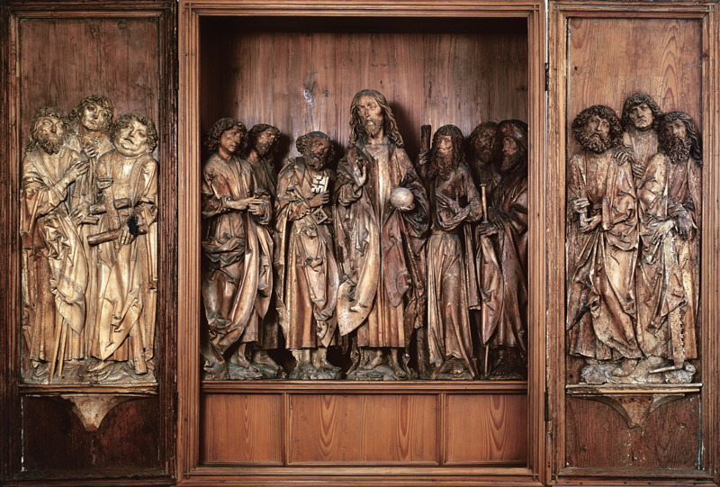 Windsheim Triptych depicting Christ with the twelve apostles de Tilman Riemenschneider