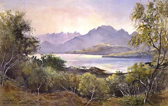 The Cuillins from Tokavaig, Skye, 1992 (w/c)  de Tim  Scott Bolton