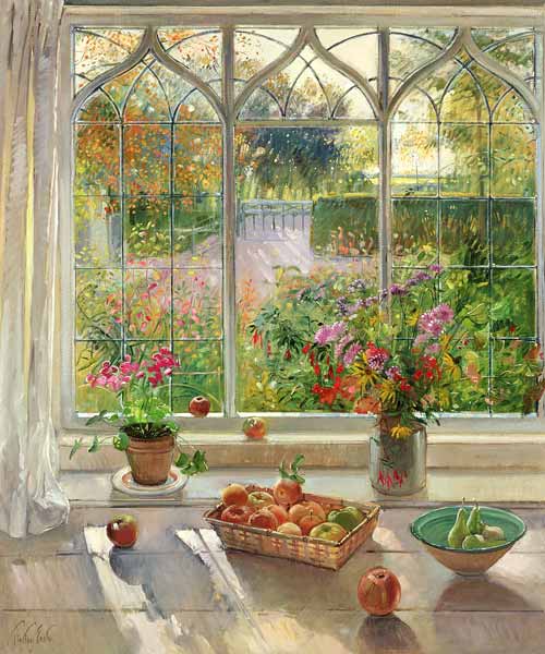 Autumn Fruit and Flowers, 2001 (oil on canvas)  de Timothy  Easton