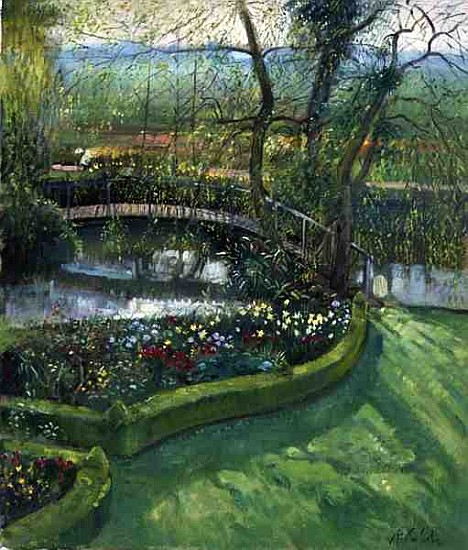 Bridge Over the Willow, Bedfield (oil on canvas)  de Timothy  Easton