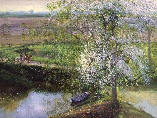 Flowering Apple Tree and Willow, 1991  de Timothy  Easton