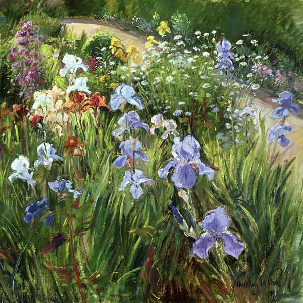 Irises and Oxeye Daisies, 1997 (oil on canvas)  de Timothy  Easton