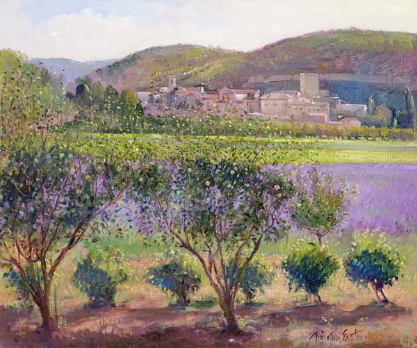 Lavender Seen Through Quince Trees, Monclus (oil on canvas)  de Timothy  Easton