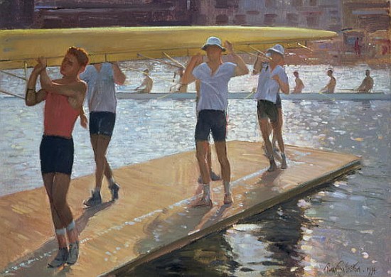 Raft walk, 1994 (oil on canvas)  de Timothy  Easton