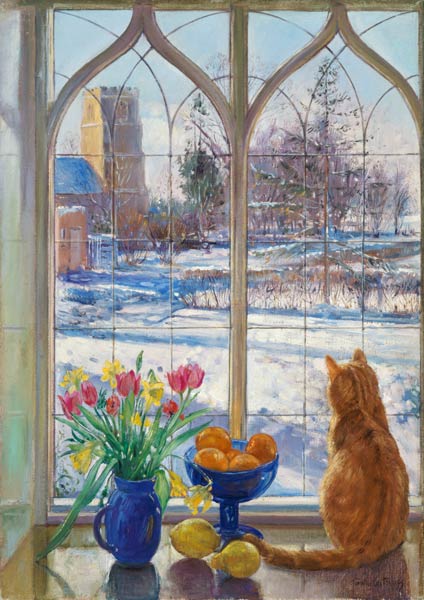 Snow Shadows and Cat  de Timothy  Easton