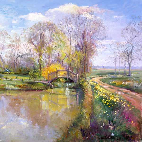 Spring Bridge, 1992 (oil on canvas)  de Timothy  Easton