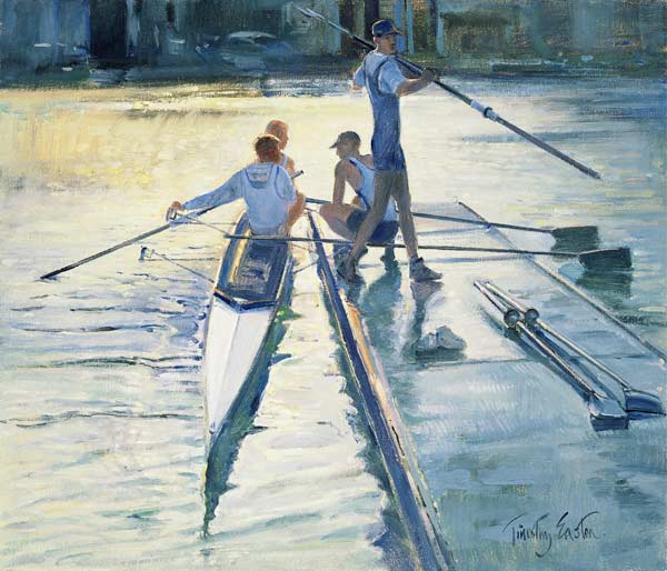 Sunset Raft (oil on canvas)  de Timothy  Easton