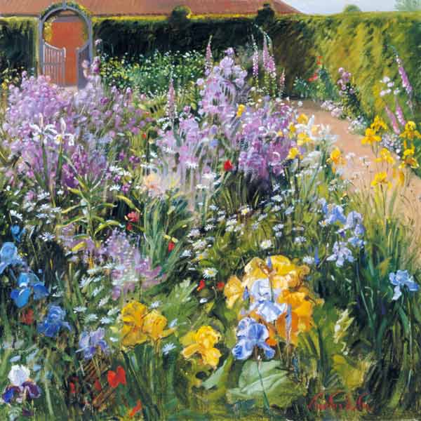 Sweet Rocket, Foxgloves and Irises, 2000 (oil on canvas)  de Timothy  Easton