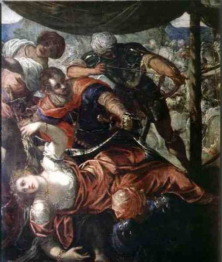 Battle between Turks and Christians de Tintoretto (aliasJacopo Robusti)