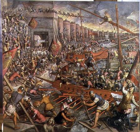 The Capture of Constantinople in 1204 de Tintoretto (aliasJacopo Robusti)