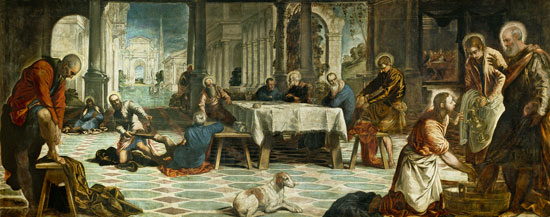 Christ Washing the Disciples' Feet de Tintoretto (aliasJacopo Robusti)