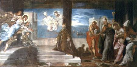 Doge Alvise Mocenigo (d.1577) presented to the Redeemer de Tintoretto (aliasJacopo Robusti)