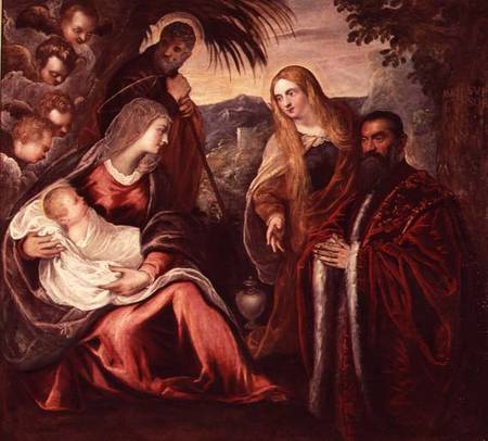 Holy Family with Matteo Saranzo de Tintoretto (aliasJacopo Robusti)