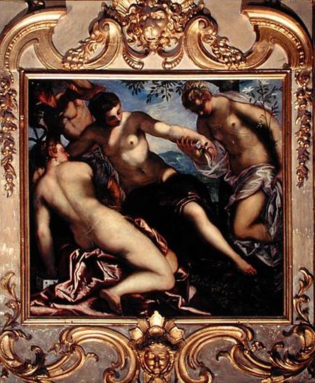 Mercury and the Three Graces de Tintoretto (aliasJacopo Robusti)