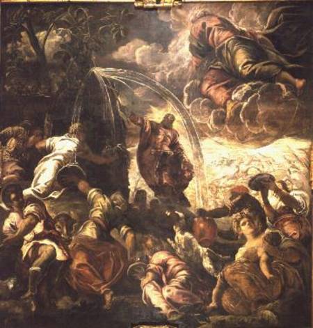 Moses Striking Water from the Rock de Tintoretto (aliasJacopo Robusti)