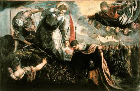 Saint Catherine prepares for her exexcution de Tintoretto (aliasJacopo Robusti)