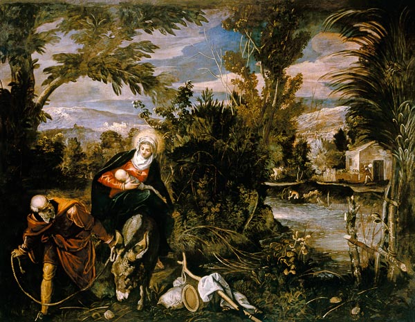 The Flight into Egypt de Tintoretto (aliasJacopo Robusti)