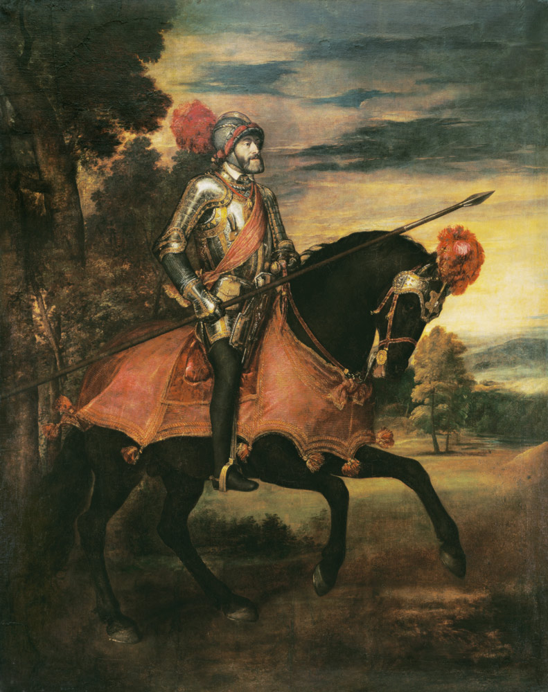 Equestrian Portrait of Charles V de Tiziano Vecellio