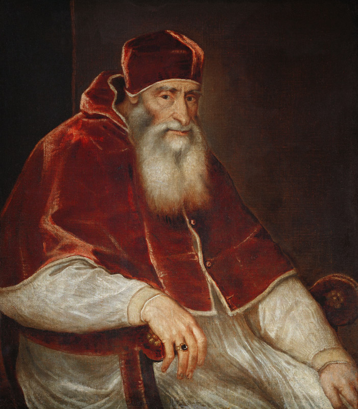 Pope Paul III. Farnese (1468-1549) de Tiziano Vecellio