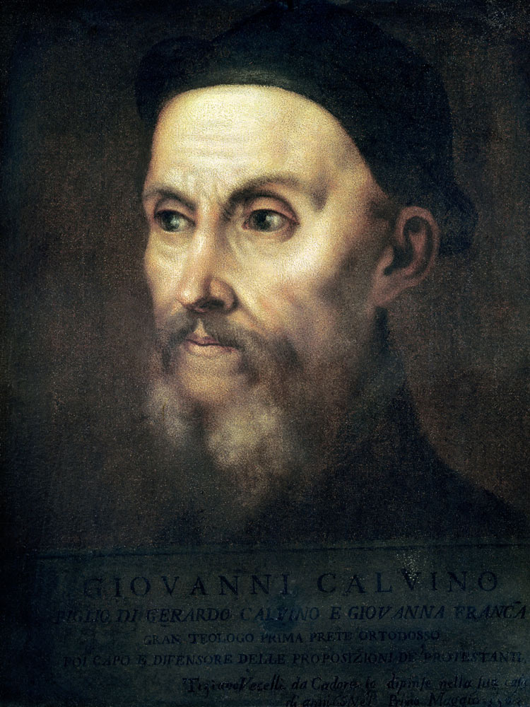 Portrait of John Calvin (1509-64) de Tiziano Vecellio