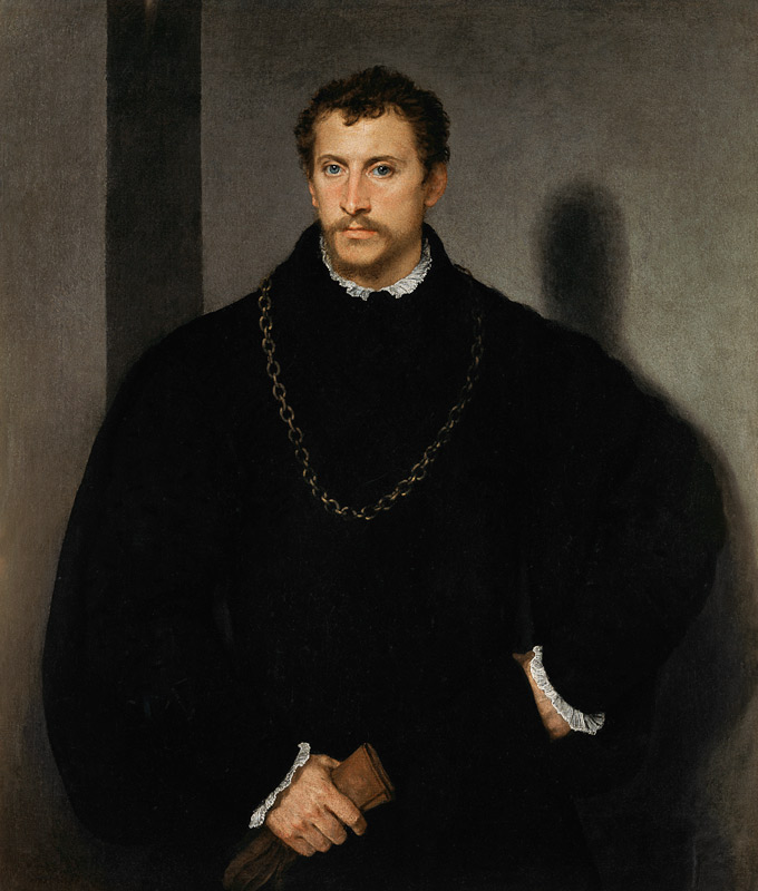 Portrait of an Unknown Man (The Man with Grey Eyes, or The Englishman) de Tiziano Vecellio