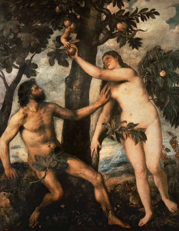 The Fall from Grace / Titian / c.1568 de Tiziano Vecellio