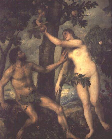 Adam and Eve de Tiziano Vecellio