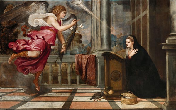 Anunciación a María de Tiziano Vecellio