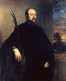 Portrait of a painter with a palm de Tiziano Vecellio