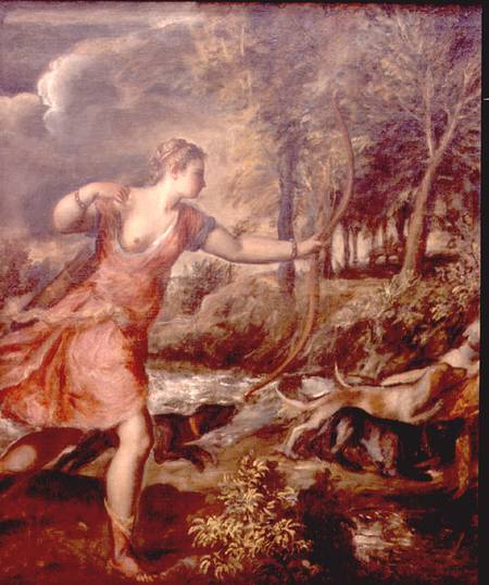 The Death of Actaeon, detail of Diana de Tiziano Vecellio