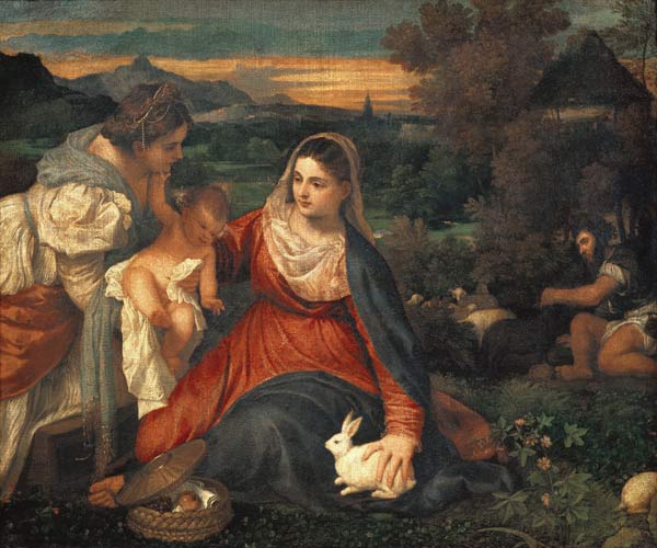 Madonna with the Rabbit de Tiziano Vecellio