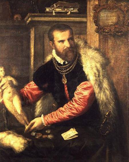 Jacopo Strada (1515-88) art expert and buyer of objet d'art, working for Ferdinand I, Maximilian II de Tiziano Vecellio