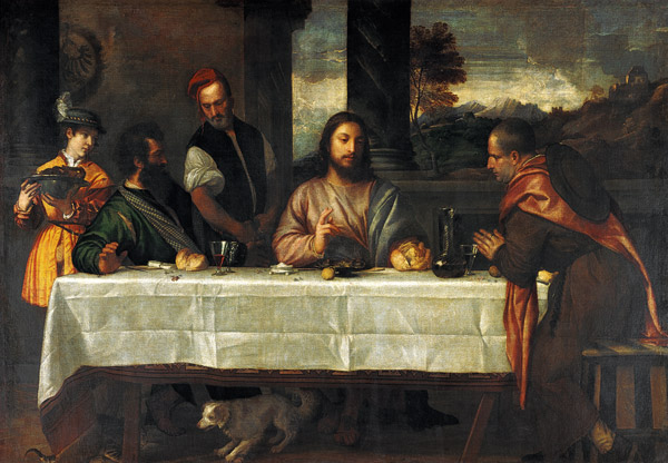 The meal in Emmaus. de Tiziano Vecellio