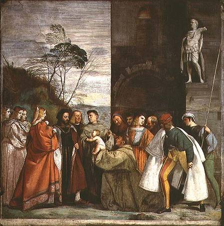 The Miracle of the Speech of the Newborn Child de Tiziano Vecellio