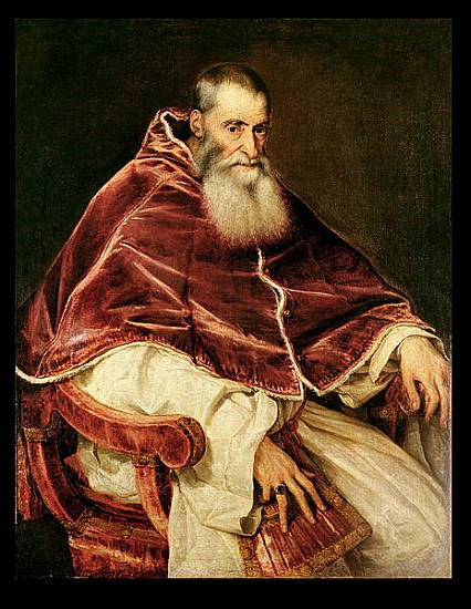 Portrait of Alessandro Farnese (1468-1549) Pope Paul III de Tiziano Vecellio