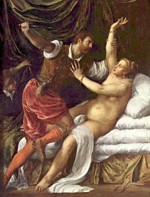 Tarquinius and Lucretia de Tiziano Vecellio