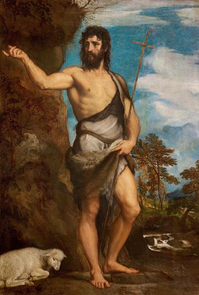 Titian, orig. Tiziano Vecelli(o) c. 1488/90-1576. ''John the Baptist'', 1540s. Oil on canvas, 197 x