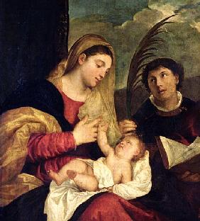 Madonna and Child with SS. Stephen, Jerome and Maurice (detail of 108505)