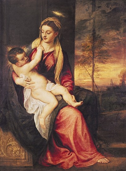 Virgin with Child at Sunset de Tiziano Vecellio